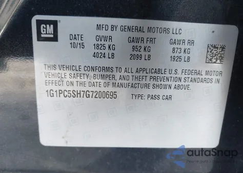 2016 Chevrolet Cruze Limited Ls Auto from USA, damaged, VIN 1G1PC5SH7G7200695